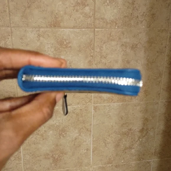 Coach Blue and Brown Leather Wallet - Picture 6 of 9